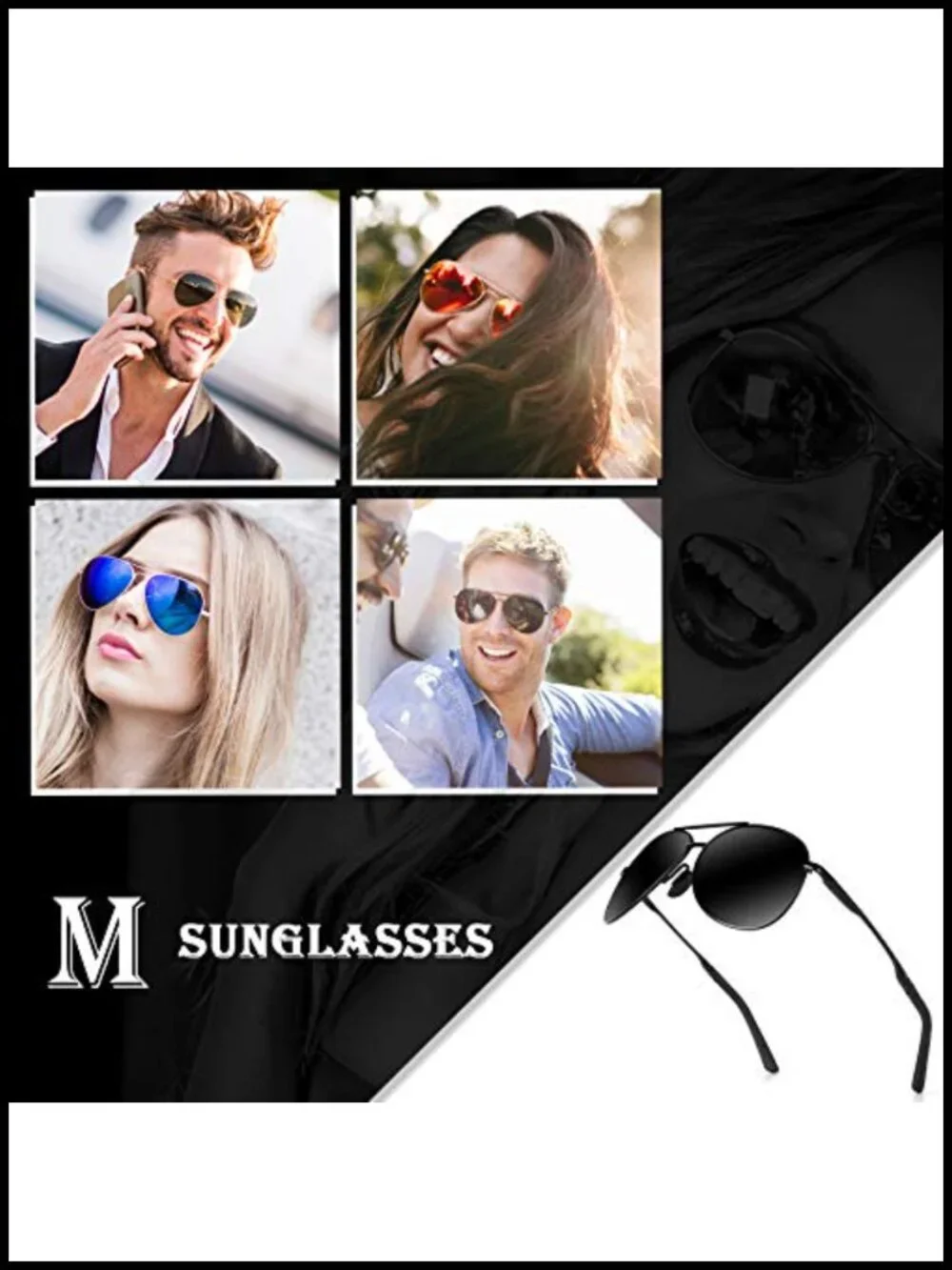 Polarized Aviator Sunglasses UV400 Protection Alloy Frame Lightweight Driving
